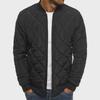 Men's Solid Color Quilted Cotton Jacket with Stand Collar - 2023 Winter Edition