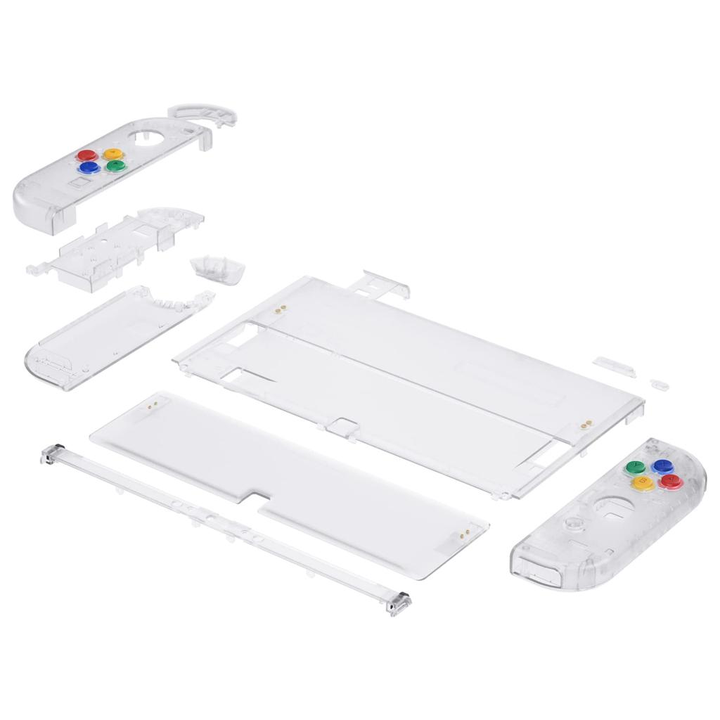 Není hlavní jednotkou eXtremeRate Switch Switch kompatibilní s OLED ručním ovladačem Joycon zadní deska z průhledného materiálu kompatibilní s Switch OLED PC