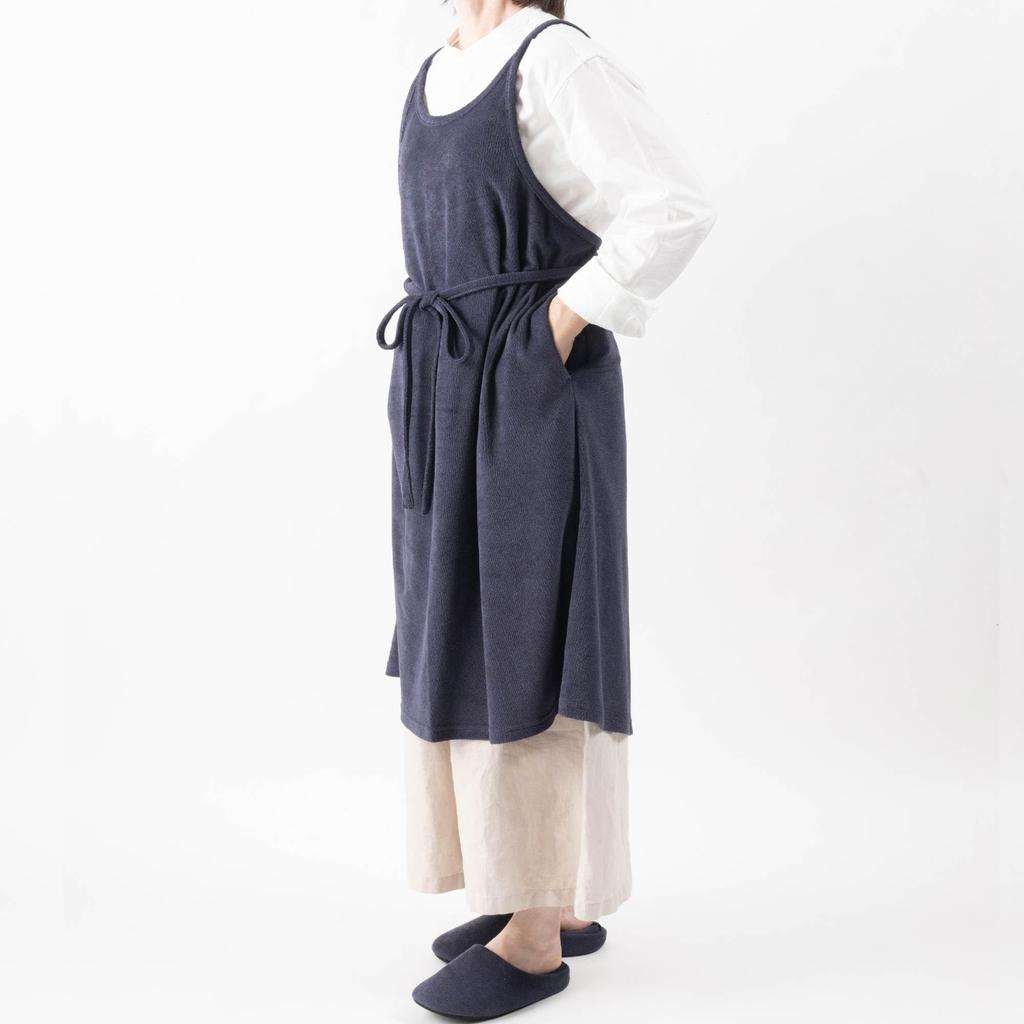 Apron Smooth Pile Khaki Free Size [Senko] B.B.collection