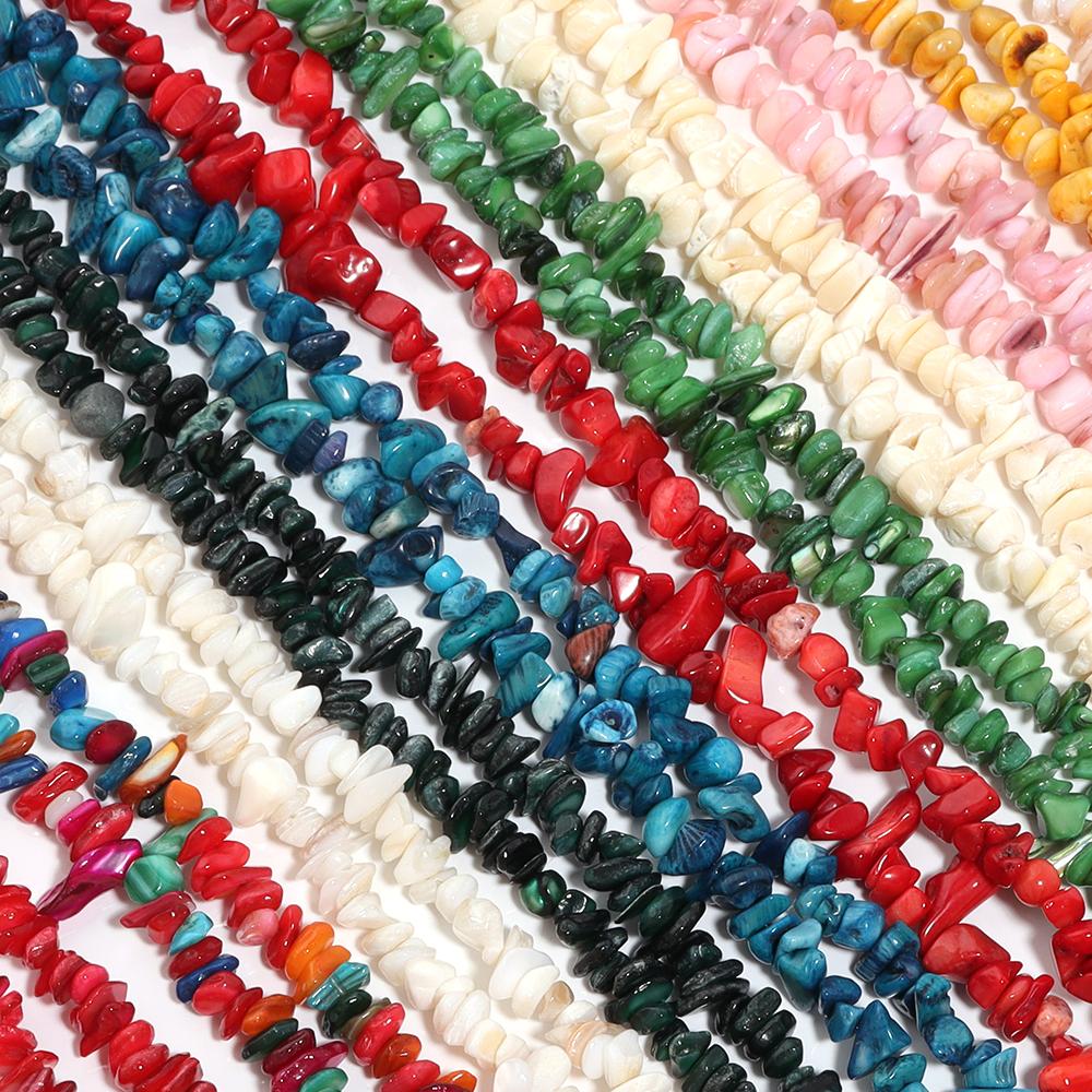 Natural Shell Beads Irregular Chips Gravel Coral Loose Spacer Beads For Jewelry Making DIY Crafts Bracelets Necklace Accessories