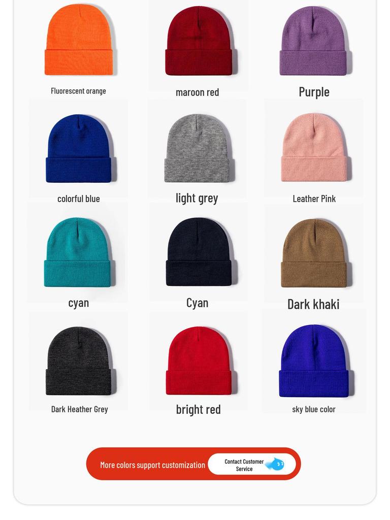 Unisex Korean-Style Embroidered Wool Beanie for Autumn/Winter – Slimming Look, Ideal for Outdoor Activities