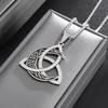 Irish Trinity Knot Celtic Moon Necklace Men Women Stainless Steel Vintage Triquetra Lucky Amulet Jewelry