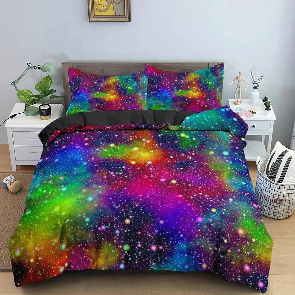 Galaxy Space 3D Universe Bedding Set Single Twin Double Queen King Cal King Size Bed Linen Set