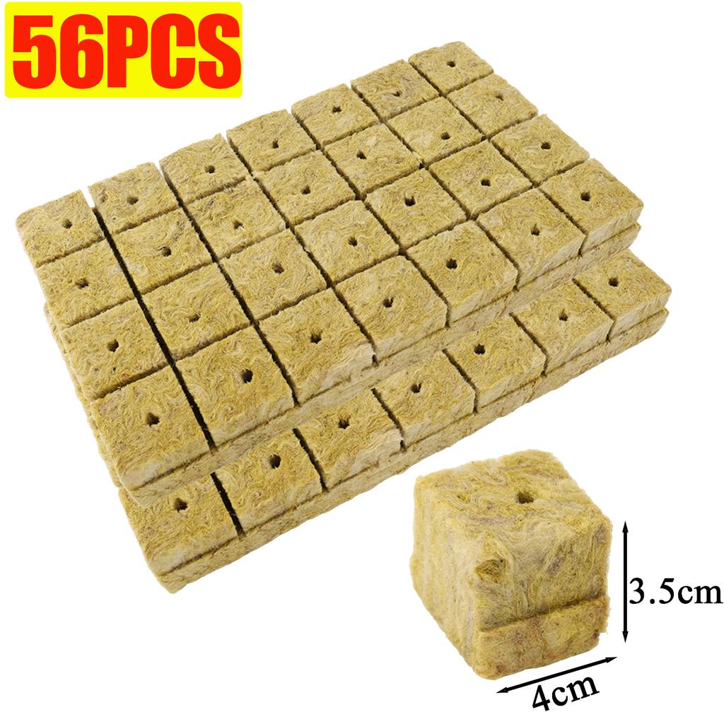 28/600pcs Stonewool Hydroponic Grow Media Cubes Plant Cube Soilless Substrate Seeded Rockwool Plug Seedling Block Garden Supply