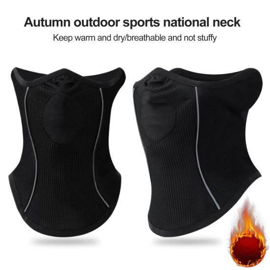 Autumn Winter Outdoor Riding Neck Warmer Fleece Lining Neck Gaiter Breathable Holes Half Face Guard Accessories