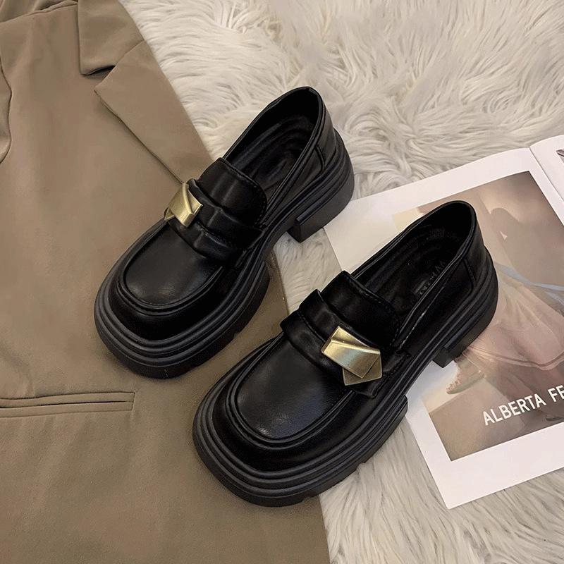 

Платформенные маленькие кожаные туфли женские весенне-осенние туфли Мэри Джейн на одном ремешке, новые туфли-маффины 40