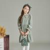 Hedgehog Kids Forest Corduroy Dress Mint