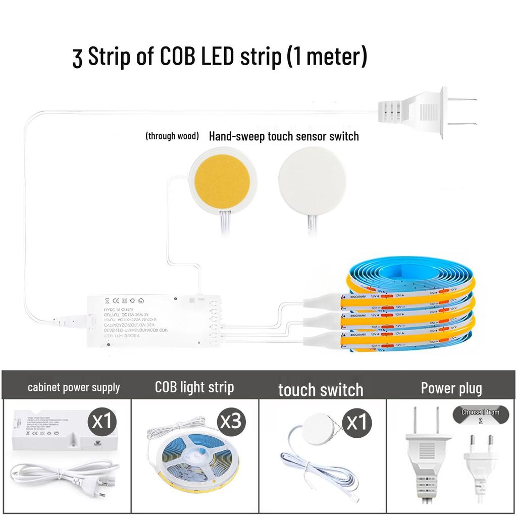 Self-Adhesive Cabinet LED Strip Light with Hand Sweep Sensor