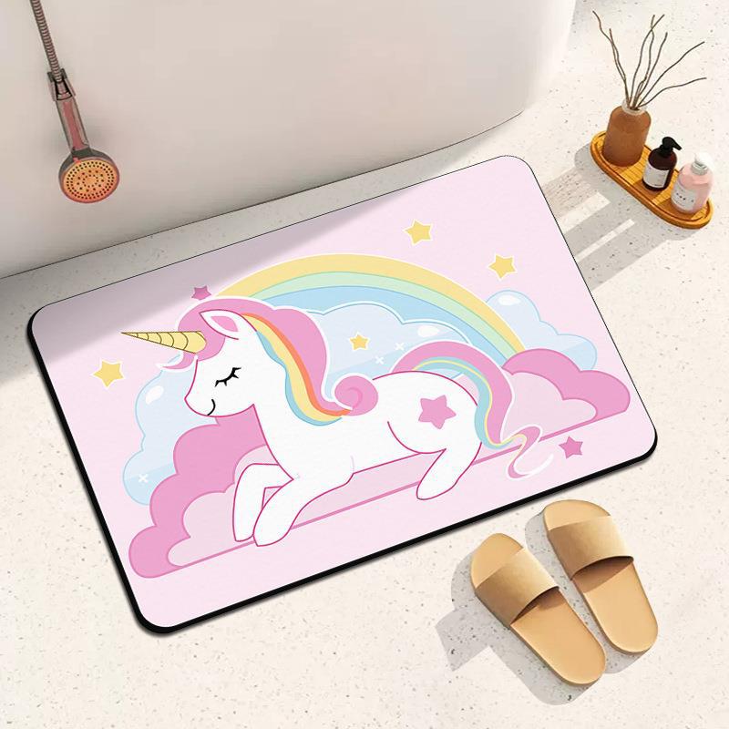 Bathroom Mat Household Toilet Soft Diatom Mud Absorbent Quick Dry Mat Toilet Door Non-slip Anti-fall Ground