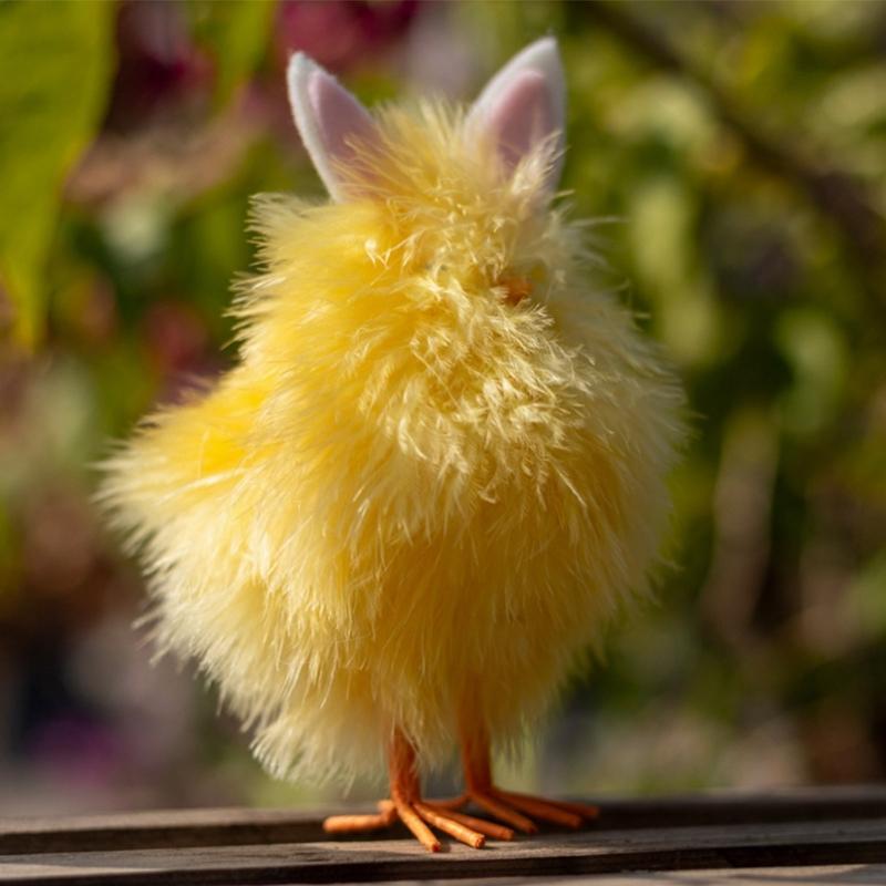 Osterhühner-Dekorationen, künstliche Hühnerfigur, handgefertigtes kleines gelbes Hühnerspielzeug für den Supermarkt