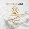 Minimalist Spiral Wire Upper Arm Cuff Bracelet Boho Adjustable Open Armlet Bangle Gold Color Summer Jewelry for Women