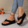 Fashion Lightweight Wedge Flip Flops for Women Fashion Clip Toe Platform Slippers Woman Summer Comfortable Non Slip Beach Slides Sandals