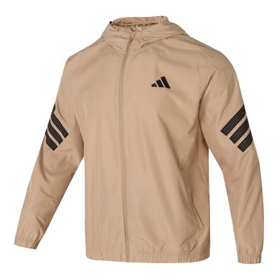 Logo Marchio Lifestyle Sportivo Moda Outdoor Antivento Giacca Casual con Cappuccio Uomo Giacca Marrone JM6751