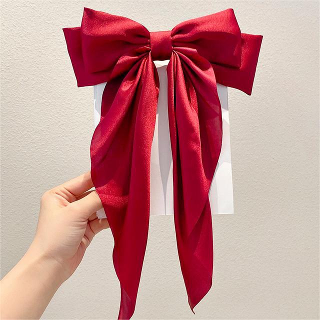 1/3 Pcs Fashion Solid Silk Bow Ribbon Hair Clips For Women Girls Party Hair Accessories