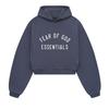 Women's Hoodie Fear of God Essentials Women's Fleece Cropped Hoodie Marine
