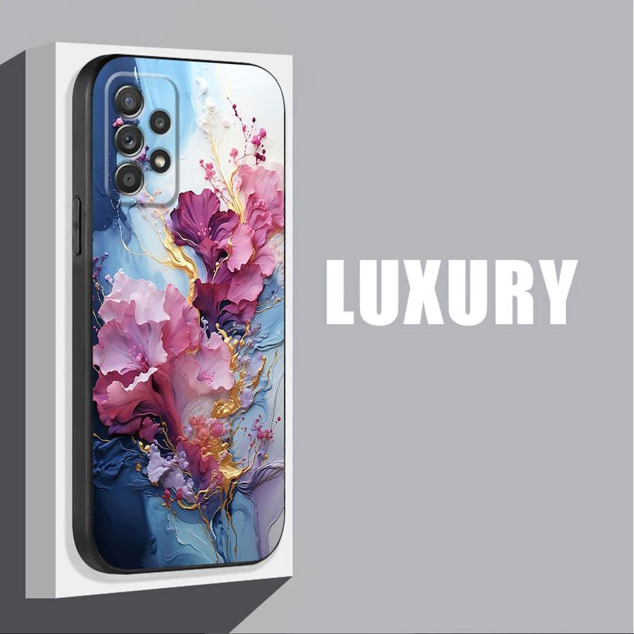 Marble Phone Case for Samsung Galaxy A71 A50 A21s A54 A41 A52s A51 A31 A53 A73 A55 A70 A16 A72 Black Cover