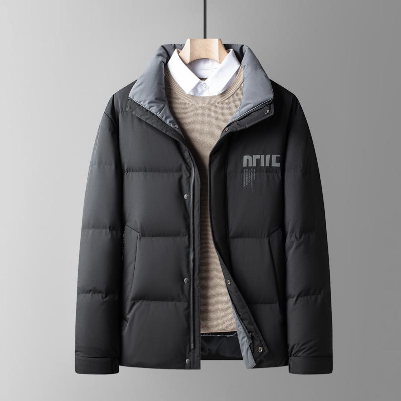 

Осенне-зимняя ветрозащитная куртка-пуховик с воротником-стойкой для молодых мужчин, утолщенный короткий фасон, модная простая куртка-пуховик, утепленная куртка-пуховик 3XL