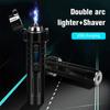 USB Electric  Lighter with  Beard Shaver Windproof Plasma Gifts For Men