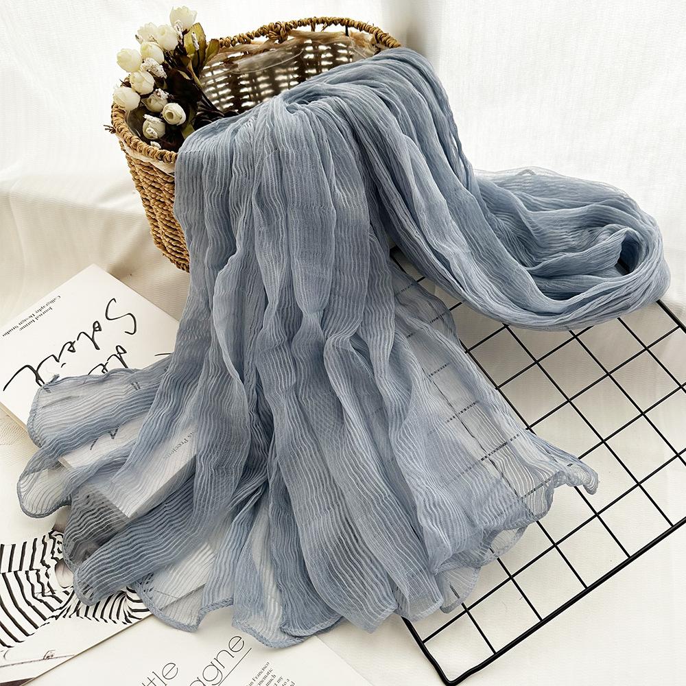 Herren Baumwolle Einfarbig Frühling und Sommer Schal Damen Stola Sonnenschutz Schal Kunst Retro Langer Schal