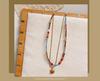 French Ethnic Red Agate Stone Beaded Necklace: Retro, Versatile Luxury