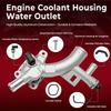 Aluminum Engine Coolant Housing Water Outlet Kit with Hoses Compatible with 2011-2016 Chevy Cruze, 2012- Sonic, 2015- Trax, 2013- Buick Encore 1.4L