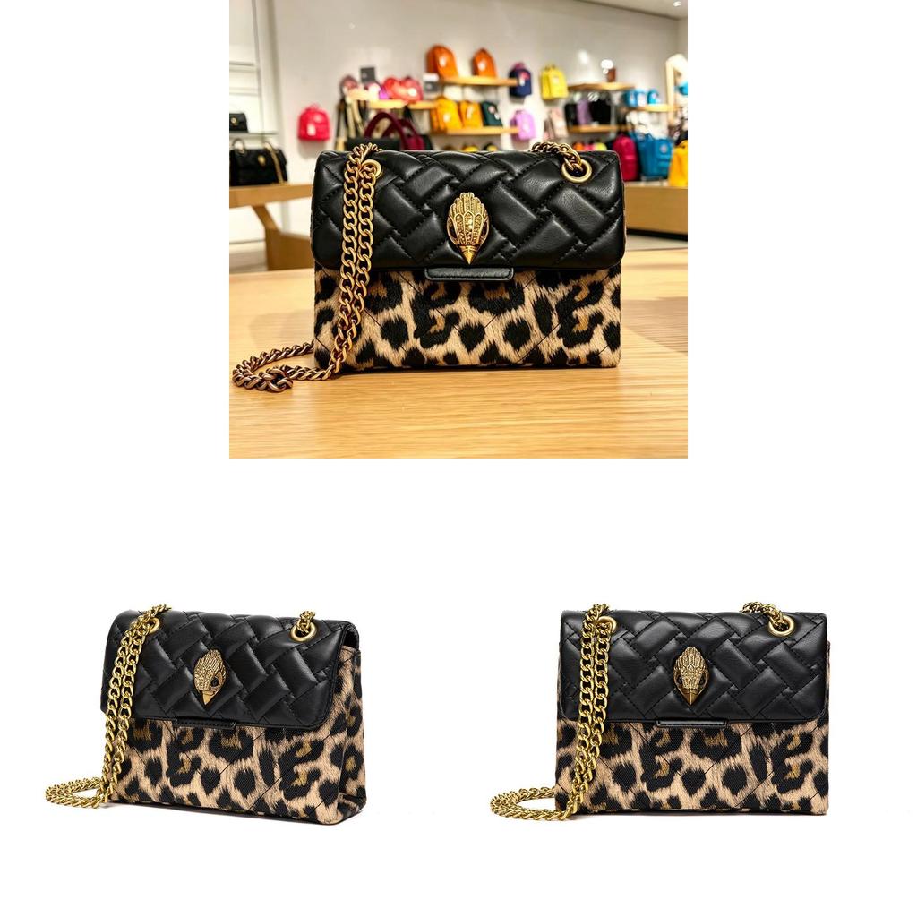Crossbody Pu Handbag With Leopard Pattern And Eagle Head Decor For Daily Use
