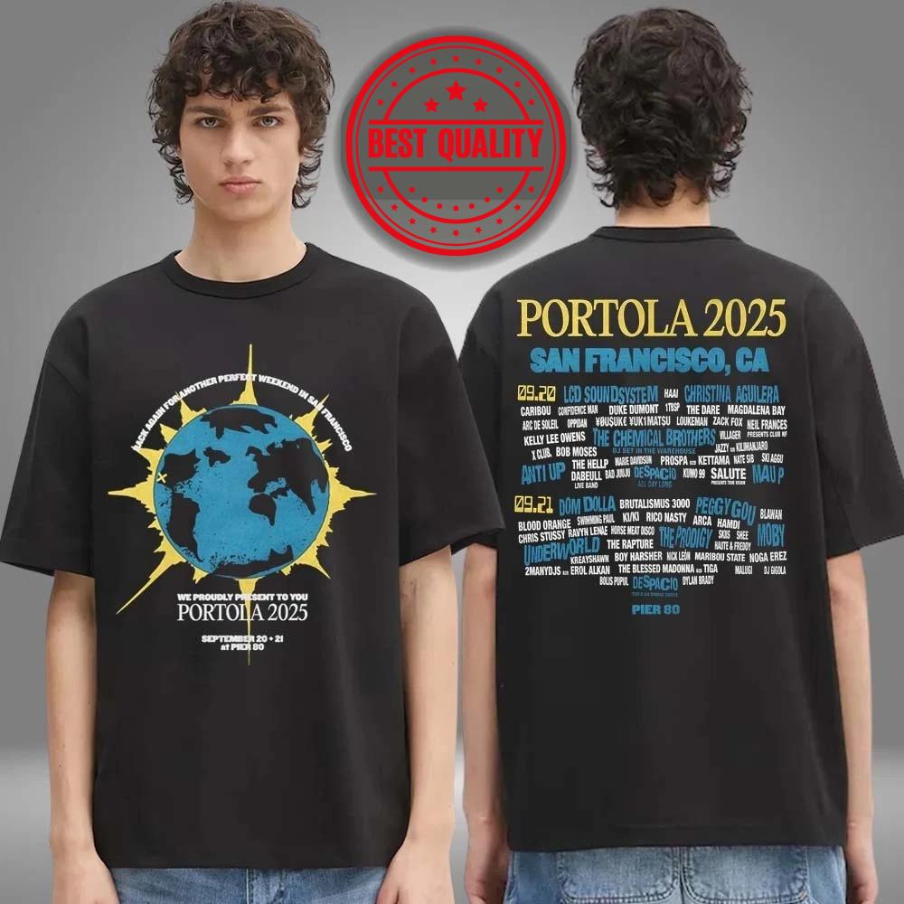 Portola Music Festival 2025 Despacio San Francisco Lineup Two Sided T-Shirt L