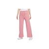 Nike Einfarbige hochtaillierte Strick-Sporthose mit weitem Bein Damenunterteile Stardust-Rot FZ4339-618