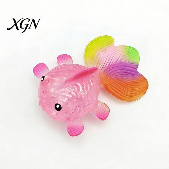 Sensory Ball Toy Clear Goldfish Squeeze Stress Relief Glitter Multicolor Tail Fish Gadget Sugar Soft Decompression Fidget Relaxation