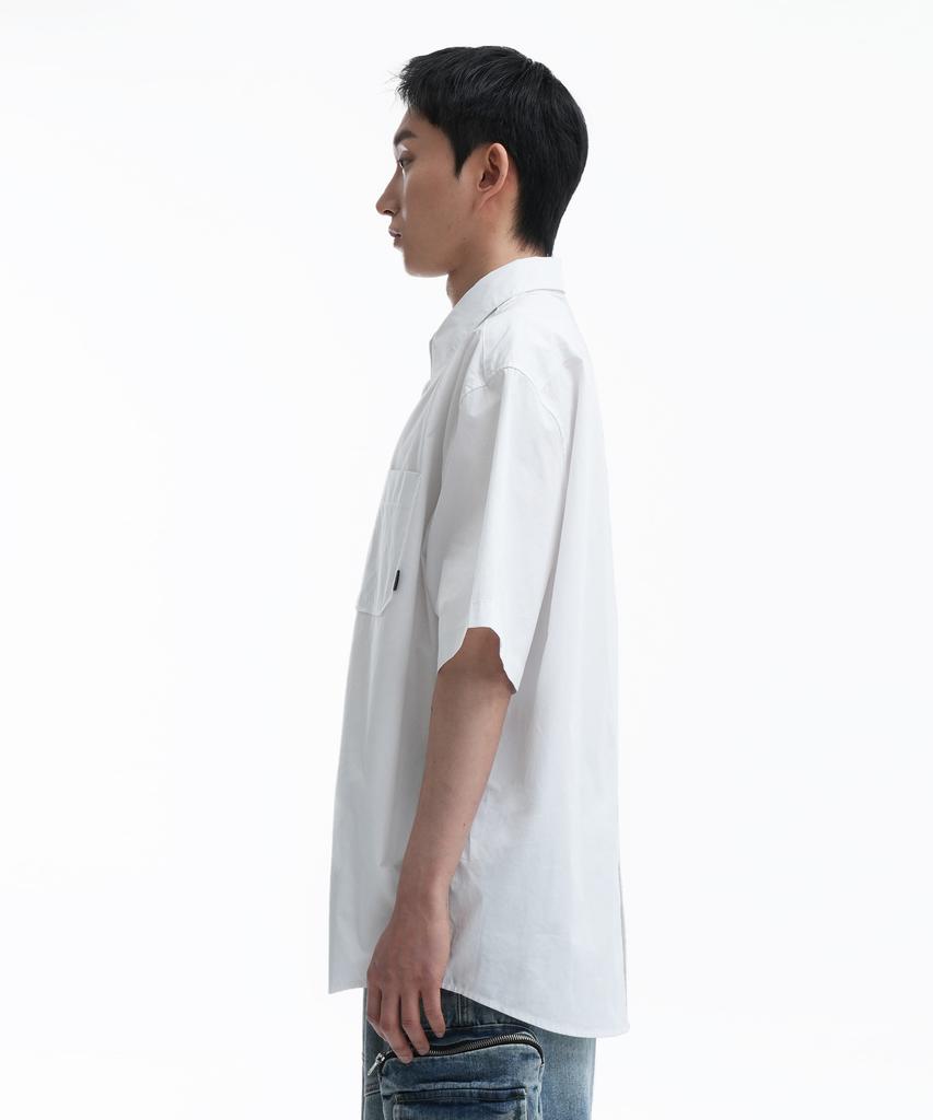 OHY Back Stitch Pocket Half Shirts-White