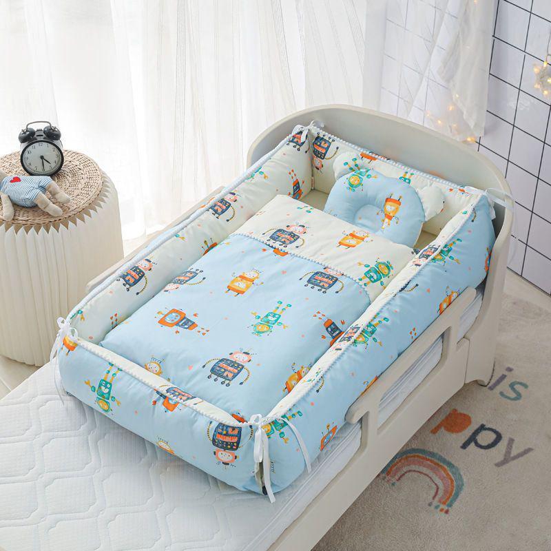 Foldable Portable Baby Crib: Anti-Pressure, Anti-Startle Pure Cotton Sleeping Bed
