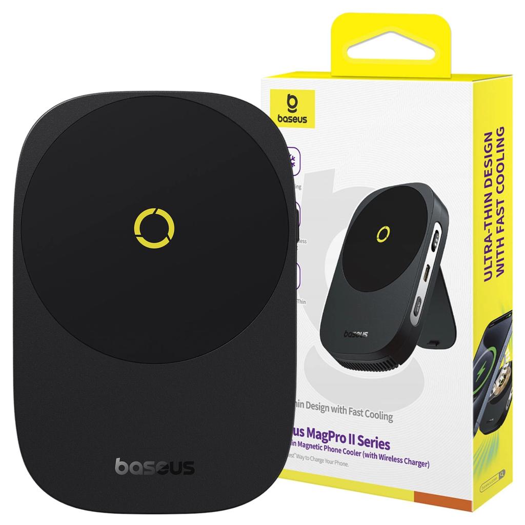 Uchwyt Z Ładowarką I Chłodzeniem Baseus Magpro Ii Ultra-Thin (Czarny)