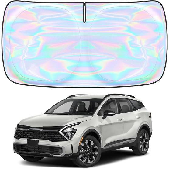 Windshield Sun Shade Cover For Kia Forte -2025 - Sunshade Compatible With Kia Forte Foldable Front Window Sunshade Sun Visor Protector Block UV Rays