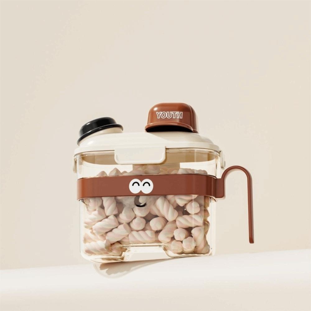 

with graduated cup Cartoon Food Sealed Jar Insect-proof Grain Storage Box brown s