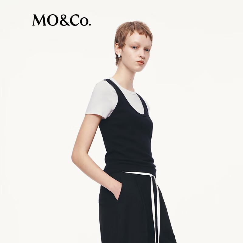MO&Co. Women's U-Neck Textured Tank Top