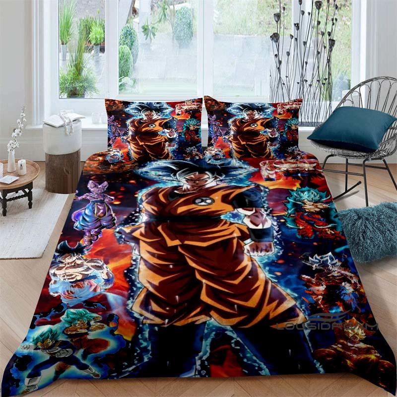 

Cartoon/Anime Son Goku Dragon Ball Themed Printed Bedding Set: This soft and comfortable set includes a duvet cover and pillowca 135x200cm