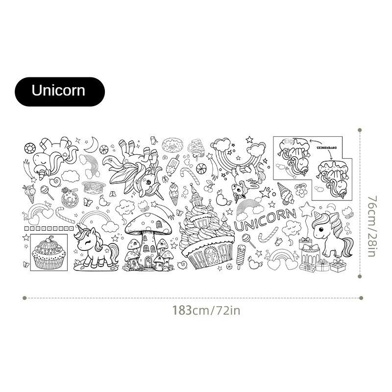Children's Cartoon Birthday Handmade Drawing Disposable Graffiti Paper Tablecloth DIY Party Halloween Paper Tablecloth Poster