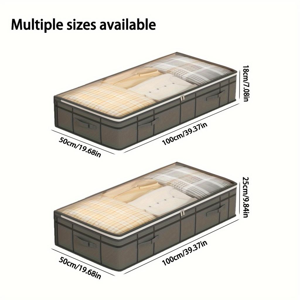Under Bed Storage Box Transparent Top Large Capacity Clothing and Bedding Storage Bag Household Storage Utensils