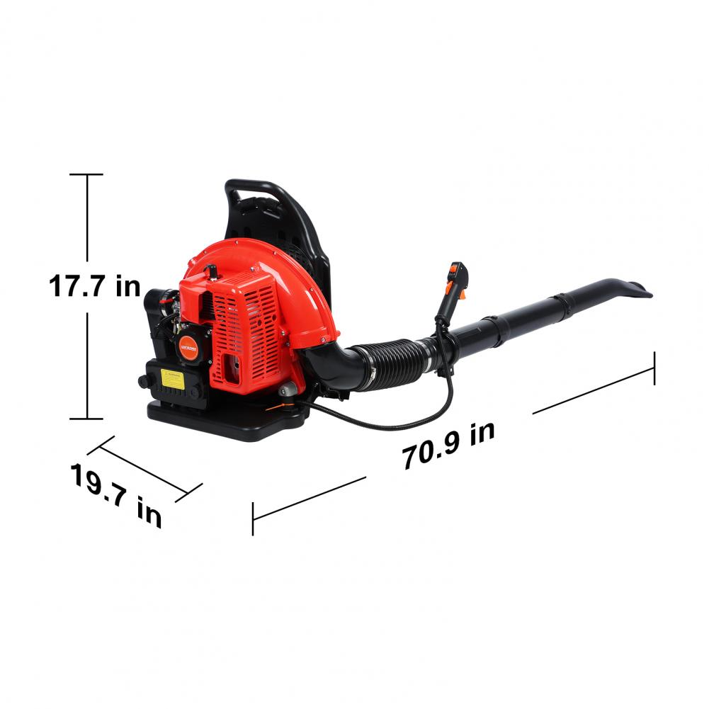 63CC Gas Powered Backpack Leaf Blower, 665CFM 2-Stroke Snow Blower Leaf Blowers Garden Power Tool for Lawn Care Yard Dust Debris