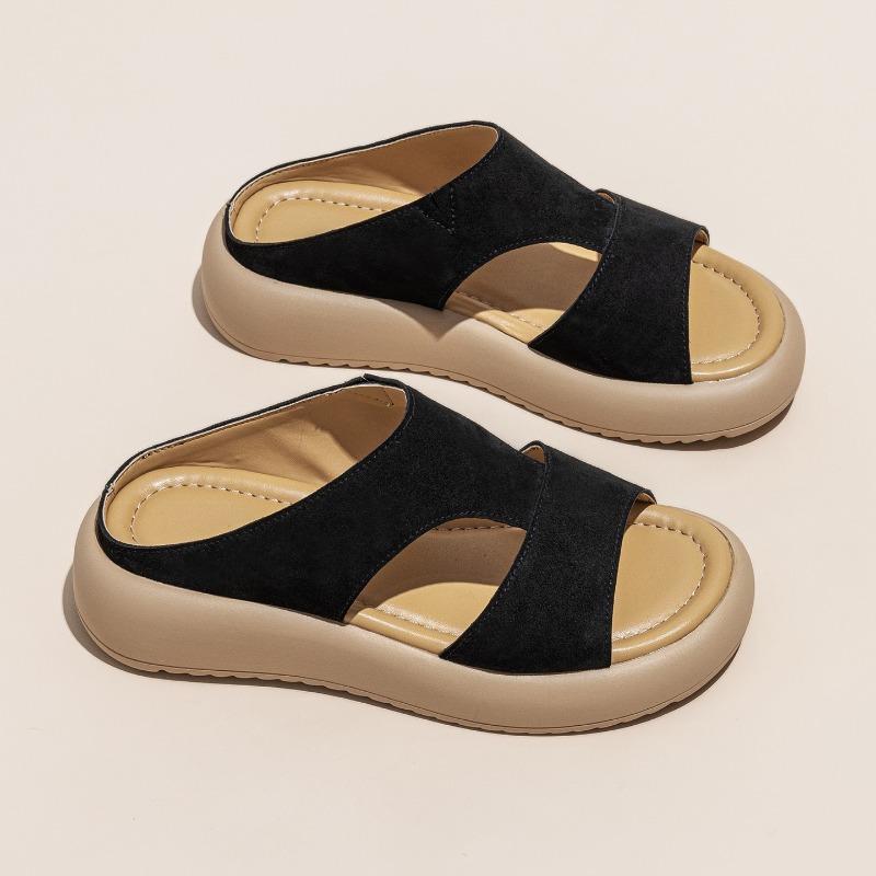 Sandals women's summer new thick-soled heightening half slippers comfortable and versatile leisure sports