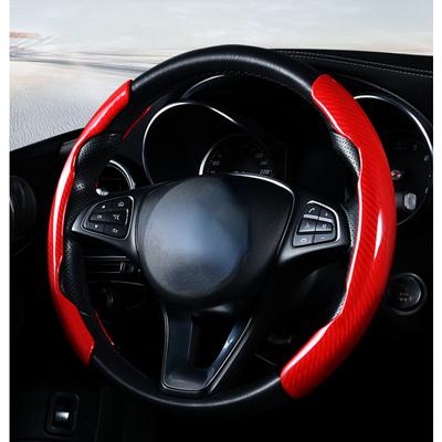 38cm 1Pair Fur Carbon Fiber Look Universal Winter Car Steering Wheel Booster Cover Non-Slip Auto Interior Decoration