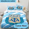 3PCS Custom Name Argentina Football Crest Bedding Set, Including 1pc Duvet Cover And 2pcs Pillowcases, Suitable for Dorms and Bedrooms Gift