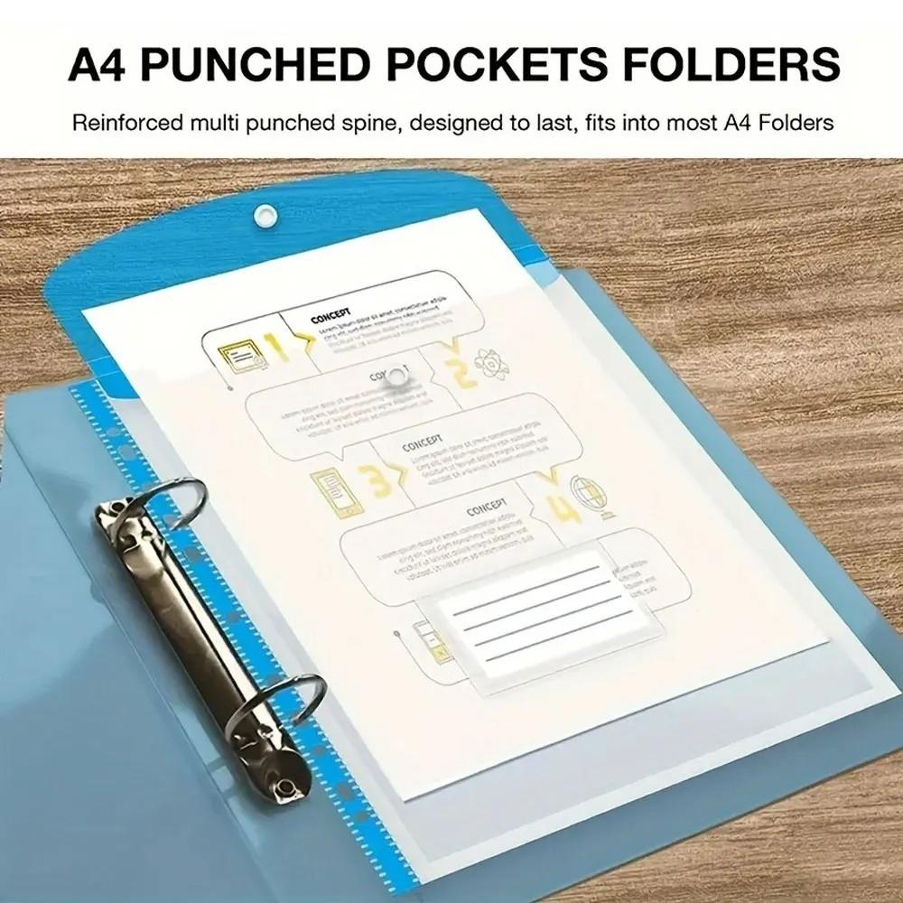 12Pcs Waterproof File Folder Expansion Bag Transparent A4 Expandable Binder Pocket  Receipt