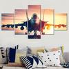 5 Pieces Home Decoration Poster Painting Jet Fighter Wallpaper Interior Artwork For Living Room Modular Picture Print Framework