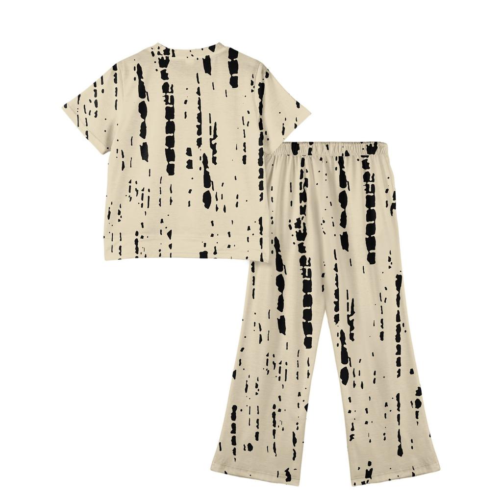 Girls' 2-Piece Set - Short Sleeve Tee & Wide Leg Pants