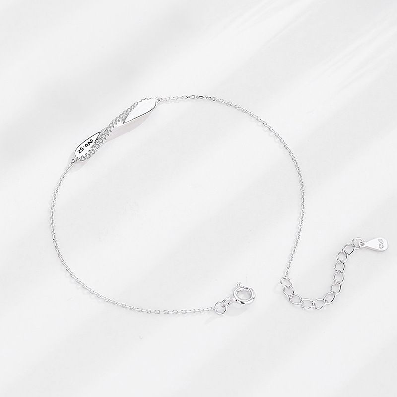 

Mobius Original Design Sterling Silver Couple Bracelet Women s Platinum Silver Chain