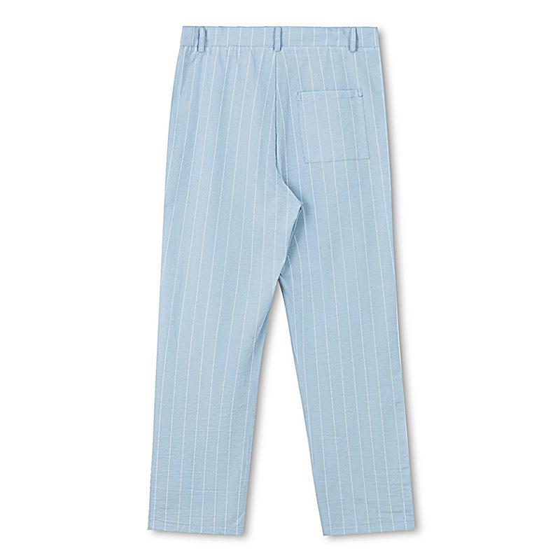 Men's Striped Linen Trousers - Casual Loose Fit for Spring/Autumn