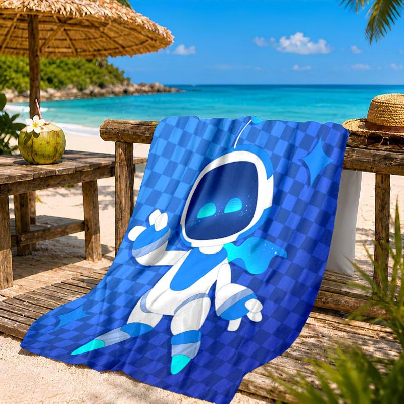 Weltraumabenteuer Astro Bot Strandtuch, Schnelltrocknend, Pflegeleicht, Geeignet für Fitness und Strandurlaub, Sport-Essential