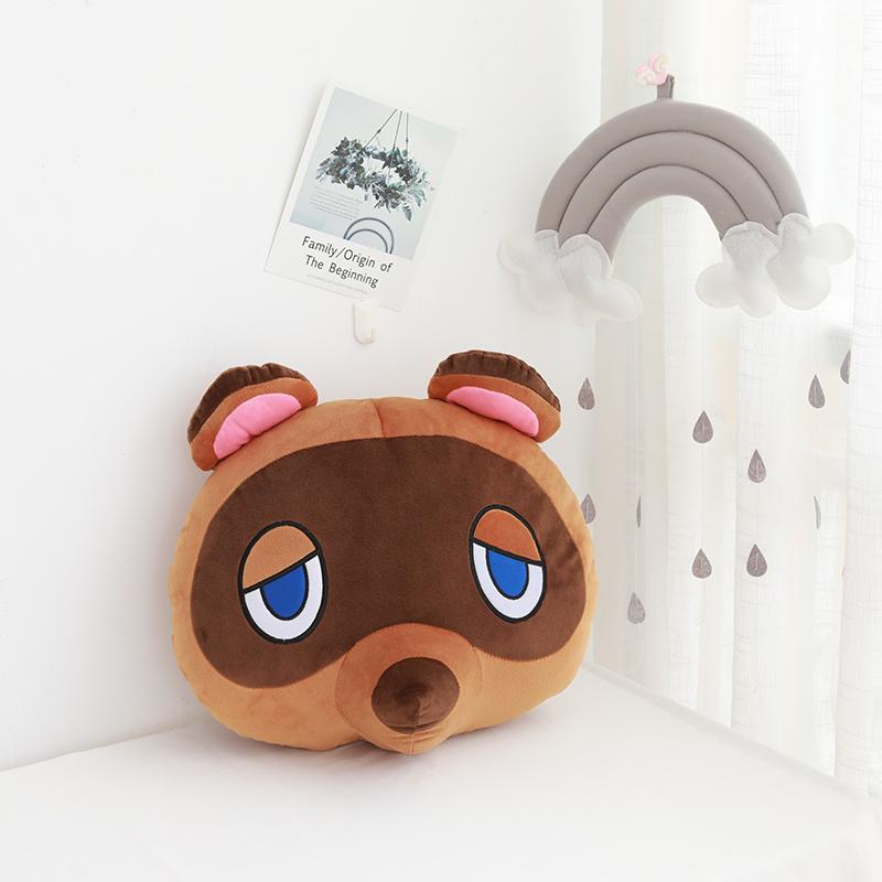 30cmDropshipping Animal Crossing Plush Toy Raccoon Plush Pillow & Eye Mask Stuffed Animal Toy Kawaii Gifts