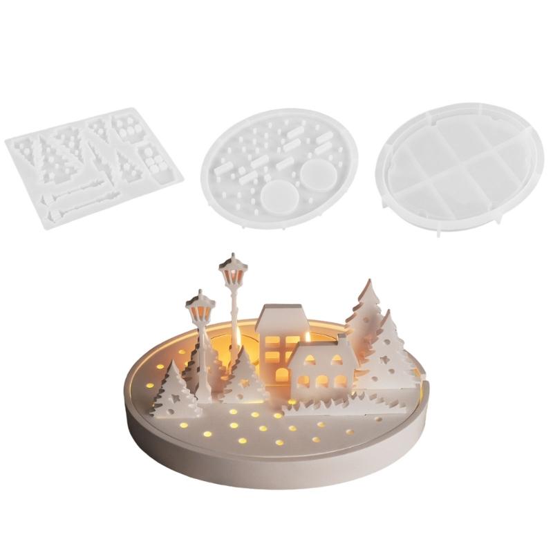 

Creative Street Scene Night Light Mold Silicone Mold For Crafting Unique Night Lights Holder With Street Scene Factors 1